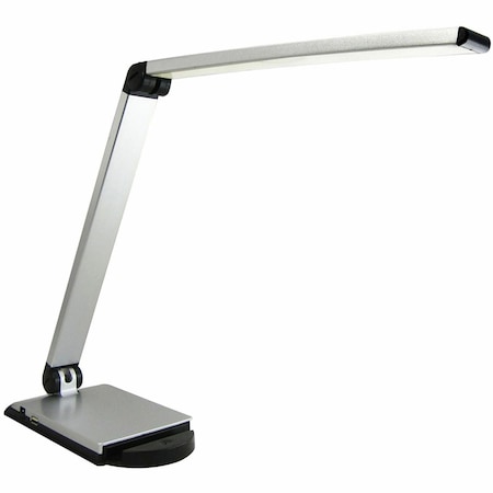 Lorell Smart Device Slot/USB Task Light, 8W LED, Silver LLR13201